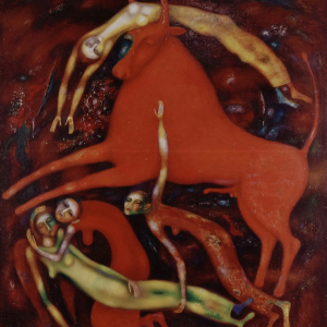 А.Г. Ситников. Красный бык. 1979. Холст, масло. 150х130. Собственность автора