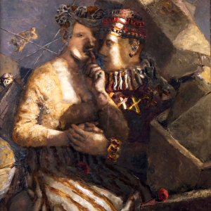 Л.И. Наумова. «Влюбленные в коробках». 2005 г. Холст, масло. 110Х100. Собственность семьи автора.
