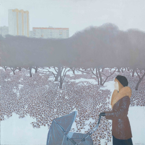 А.С. Крестовский. Город. 2001г., холст, масло, 80х80. Собственность автора.