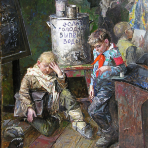 В.А.Сафронов. «Школа». 2013г., Двп, масло, 923x1024. Собственность автора.