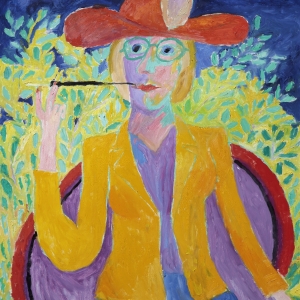 С.М.Бархин (1938-2020). Портрет дамы в шляпе, 2020. Холст, масло. 120 х100