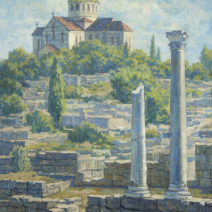 С.Н. Кондулуков. Херсонес Таврический - колыбель русского православия. 2018. Холст, масло. 110 х 80. Собственность автора