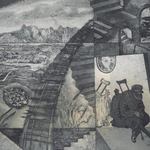 А.А. Обвинцев. «Перекати-поле» из серии «Люди и судьбы».  1996-2004 гг. Офорт, акватинта, бумага. Собственность автора.
