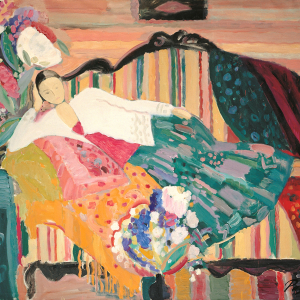 В.Н.Разгулин. Лежащая. 2004.  Холст,масло,150х200.