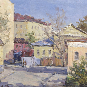 П.И. Грошев. Московский дворик. 1994. Холст, масло. 40х50. СДМ Галерея