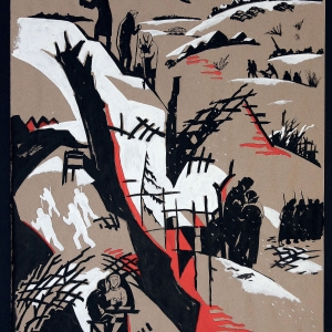 Е.Д.Чернышева-Черна.Декабрь 1941 на Красной поляне. Из серии «Память победной войны».  2010. Б., гуашь. 65,8х51.