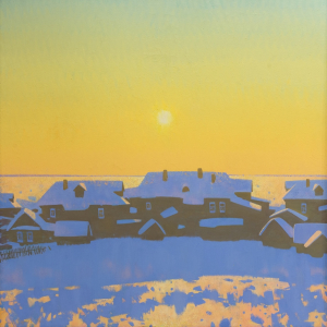 А.С. Федотов (1955-2021). «Зимнее солнце». 1996г., холст, масло, 100х100. Из коллекции Государственного музея изобразительных искусств Республики Татарстан.