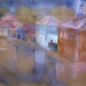 Л.Н.Никитина. Тотьма. После дождя. 1989.